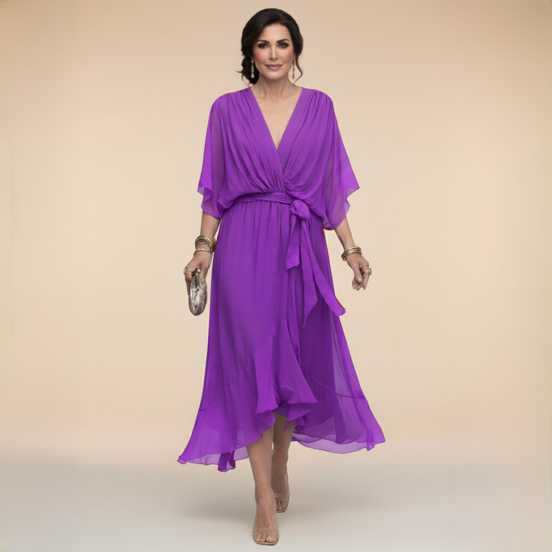 Lucia | Chiffon Dress with V-Neck