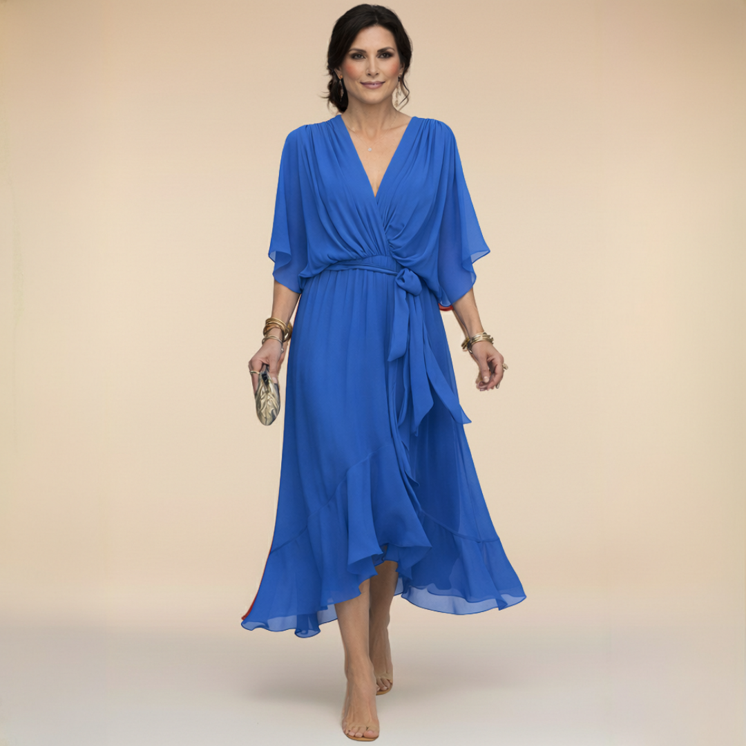 Lucia | Chiffon Dress with V-Neck