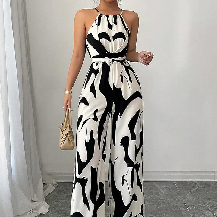 Jorinda - Color Block Backless Jumpsuit