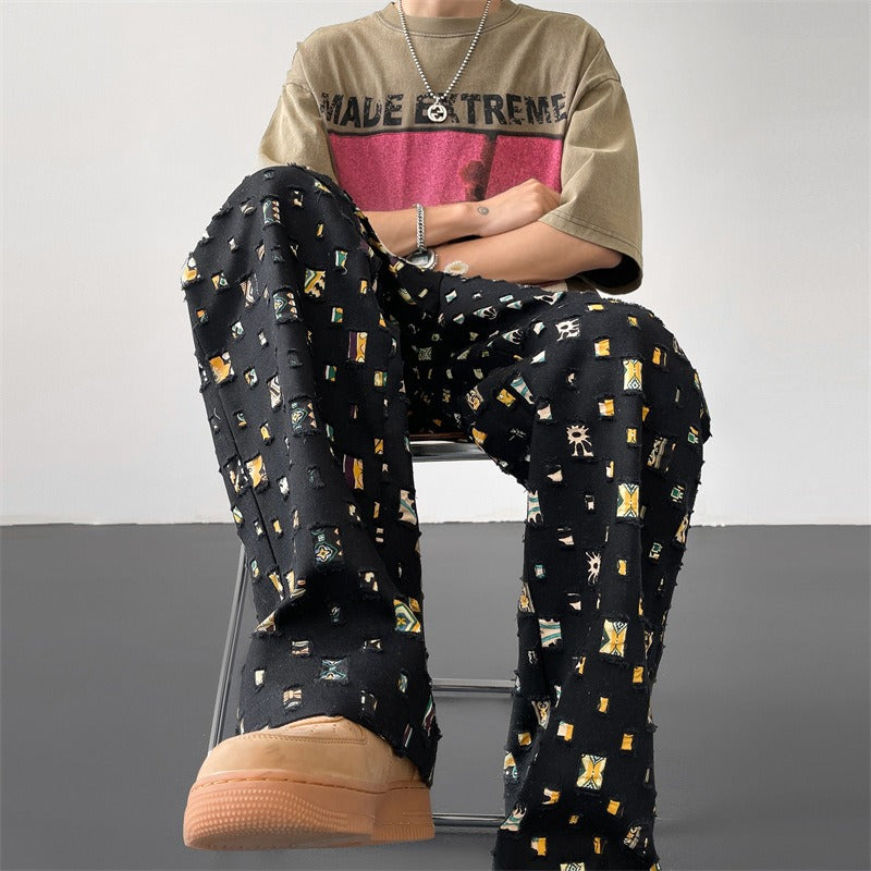 Ripped Patchwork Trousers