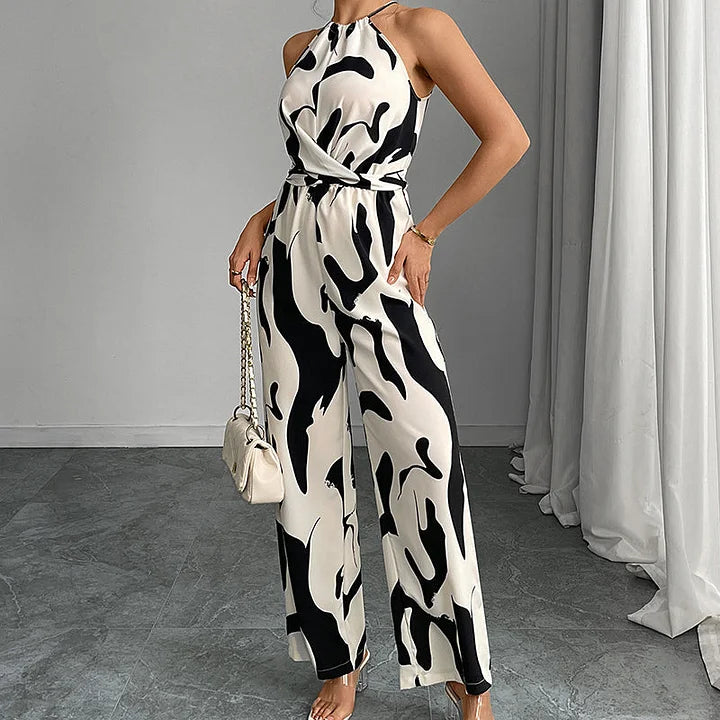 Jorinda - Color Block Backless Jumpsuit