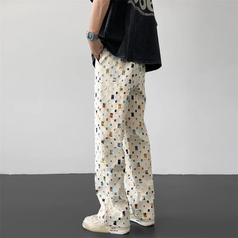 Ripped Patchwork Trousers