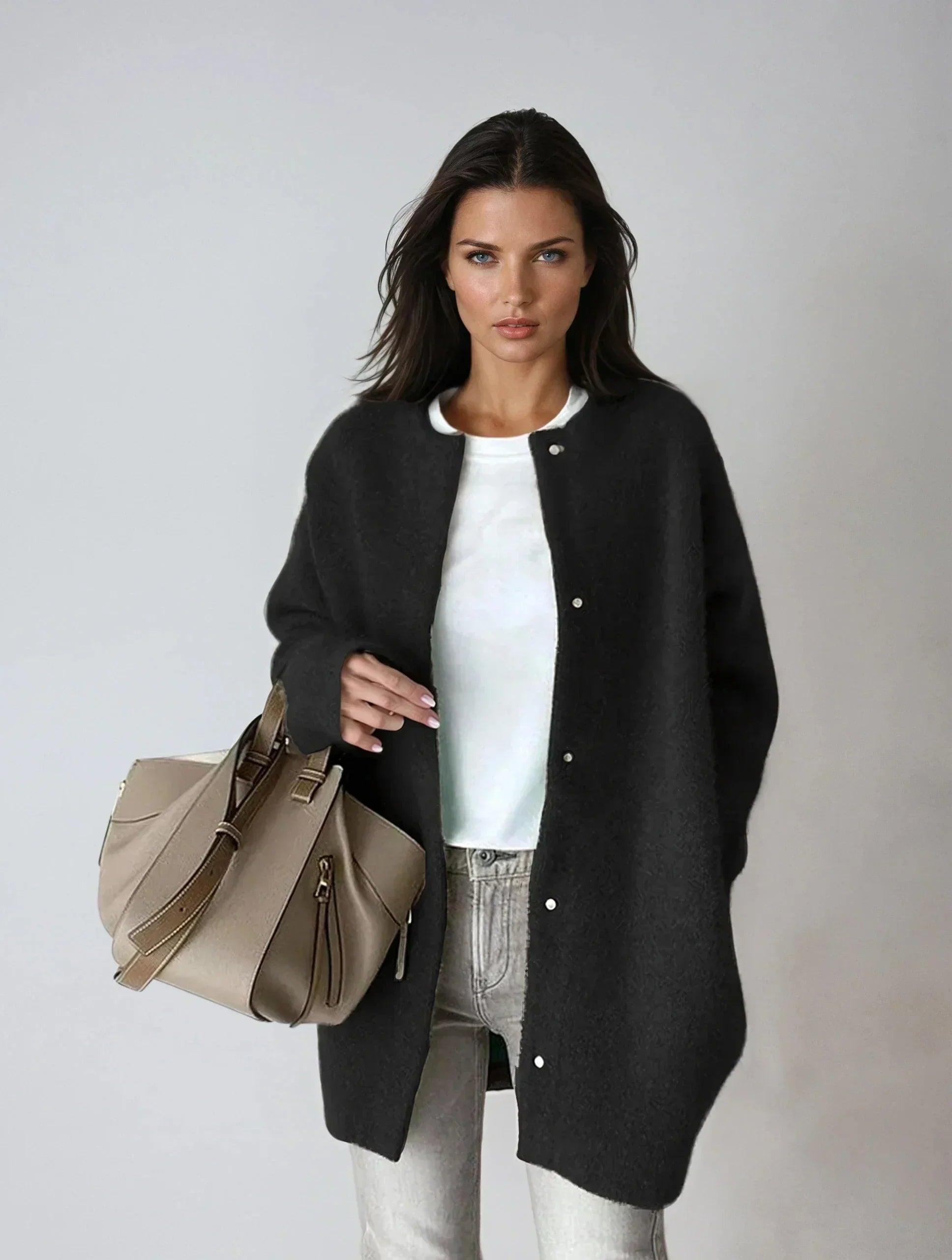 Elena | Wool Blend with Button Closure