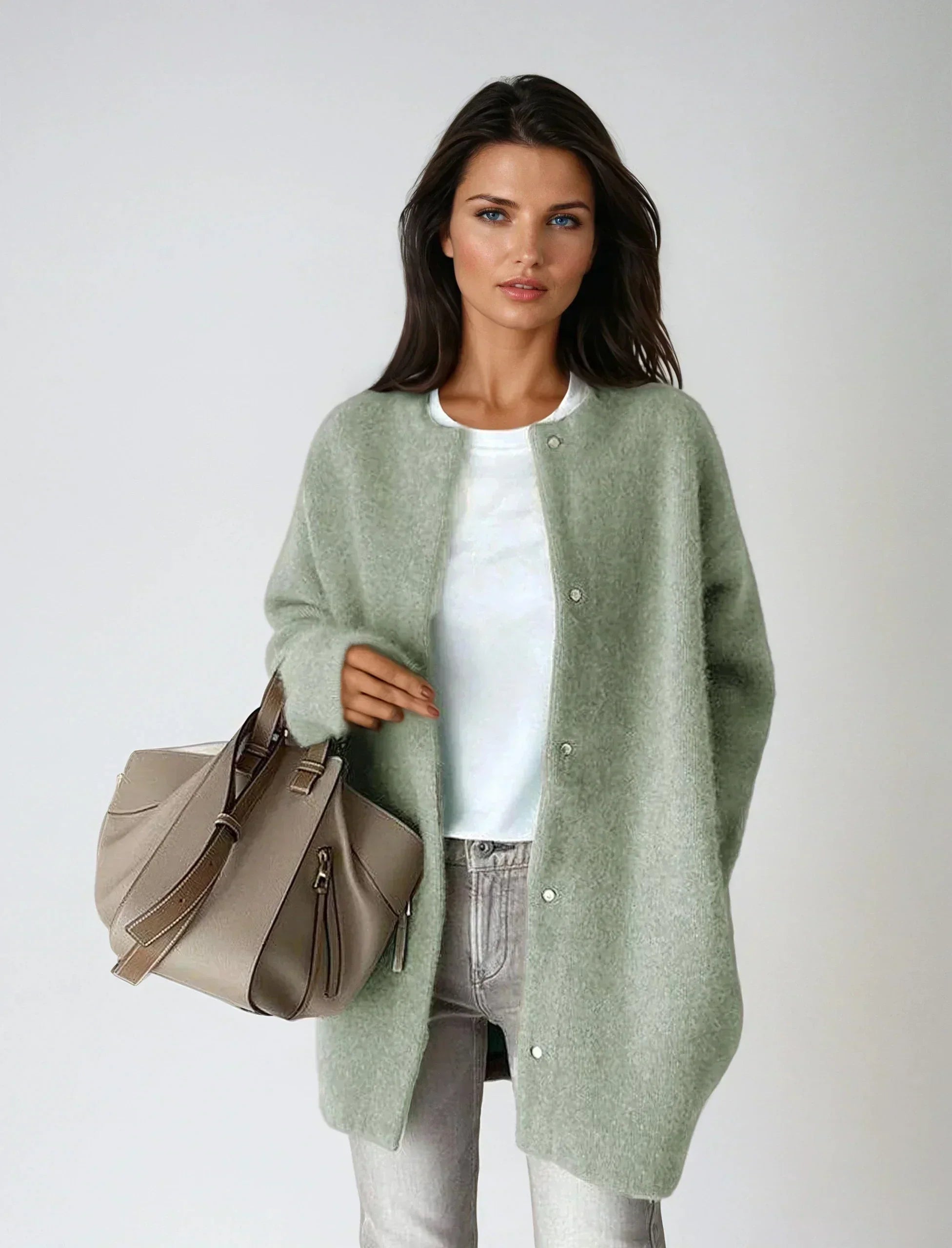 Elena | Wool Blend with Button Closure