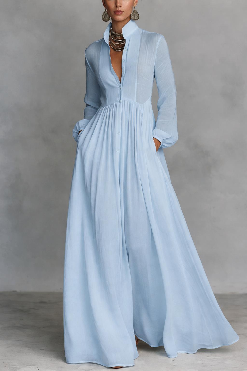 Amelia – Elegant Maxi Dress with Buttons