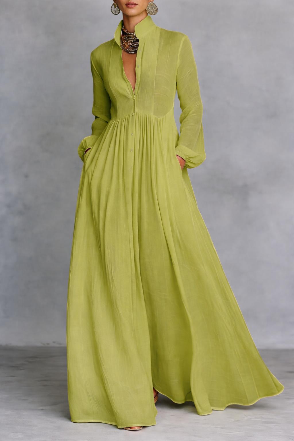Amelia – Elegant Maxi Dress with Buttons