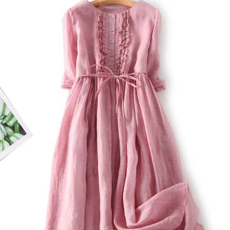 Liza | Long Linen Maxi Dress