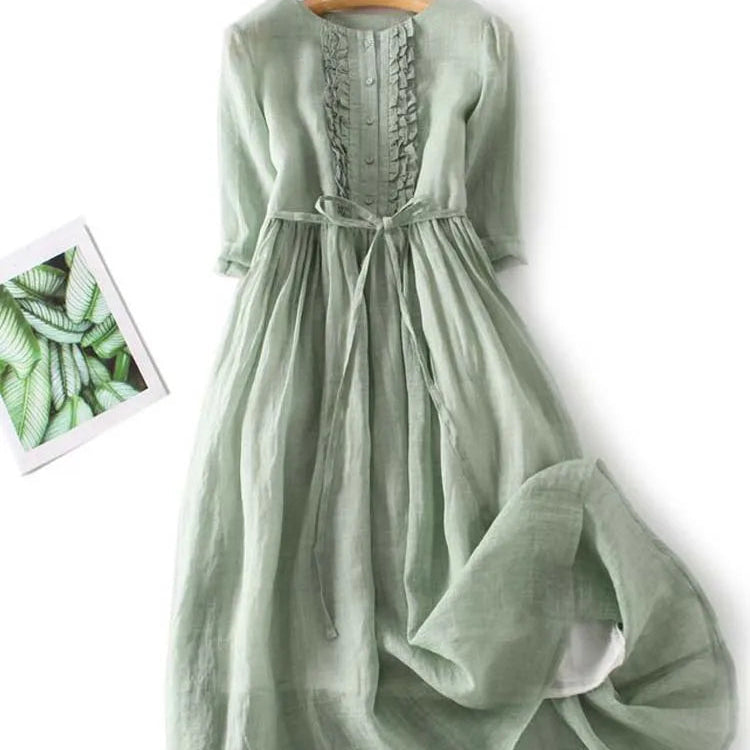 Liza | Long Linen Maxi Dress