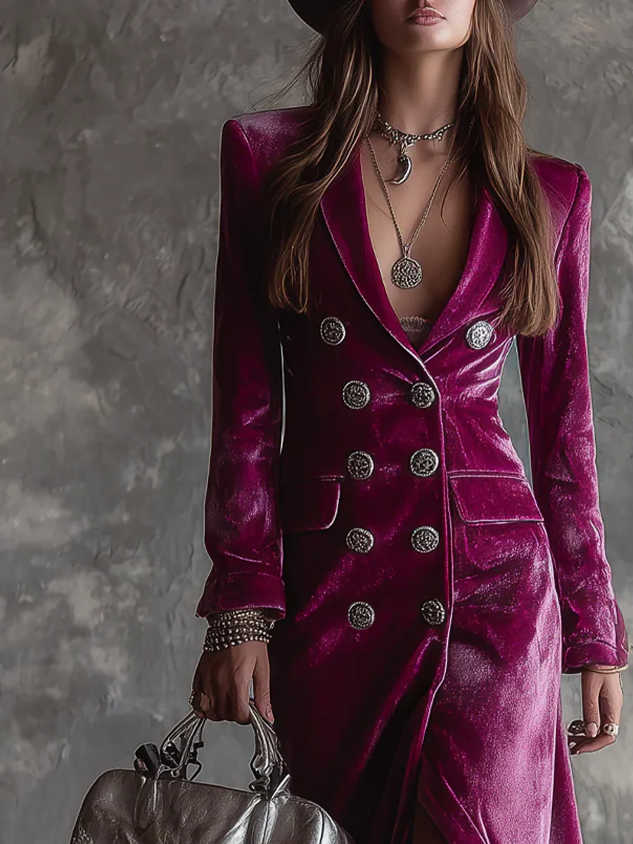 Danuta | Velvet Blazer Maxi Dress