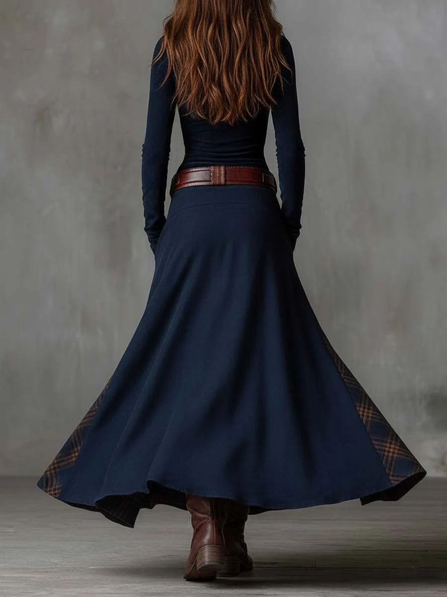 Elisa | Maxi Dress in Suede with Belt