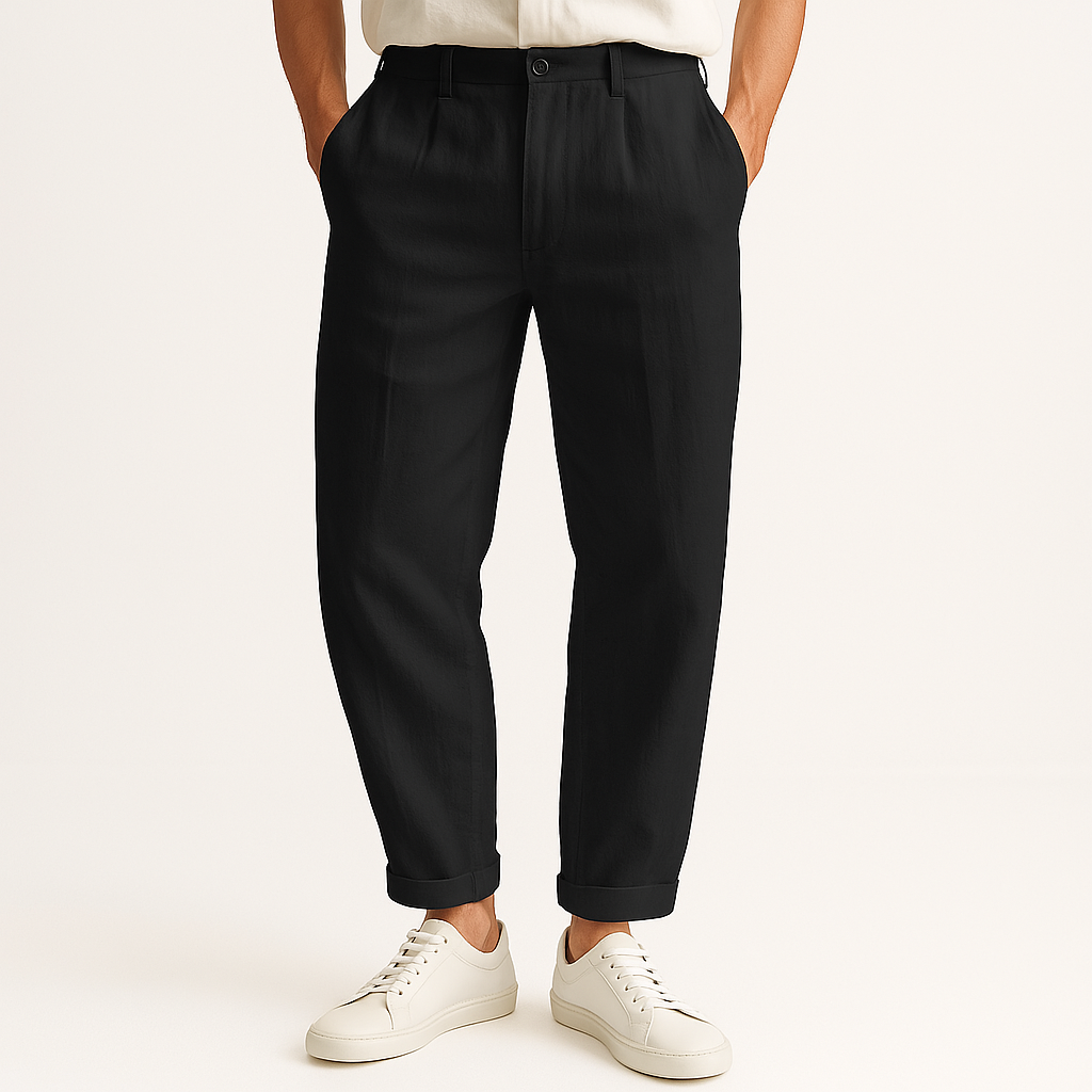 Riviera Linen Straight-Cut Trousers