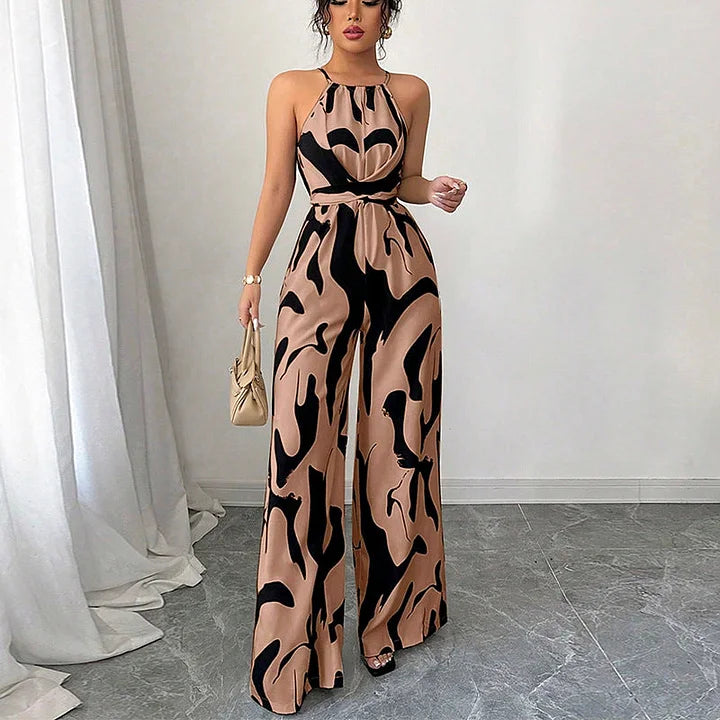 Jorinda - Color Block Backless Jumpsuit