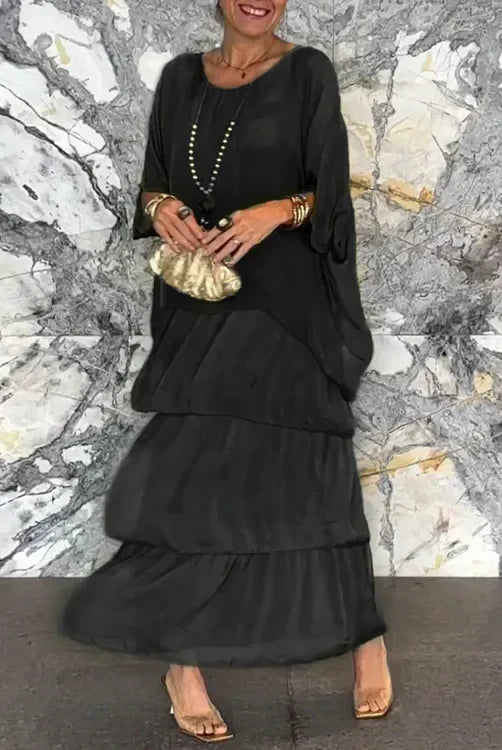 Nora – Flowing Maxi Dress with Layered Effect