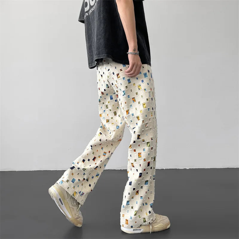 Ripped Patchwork Trousers