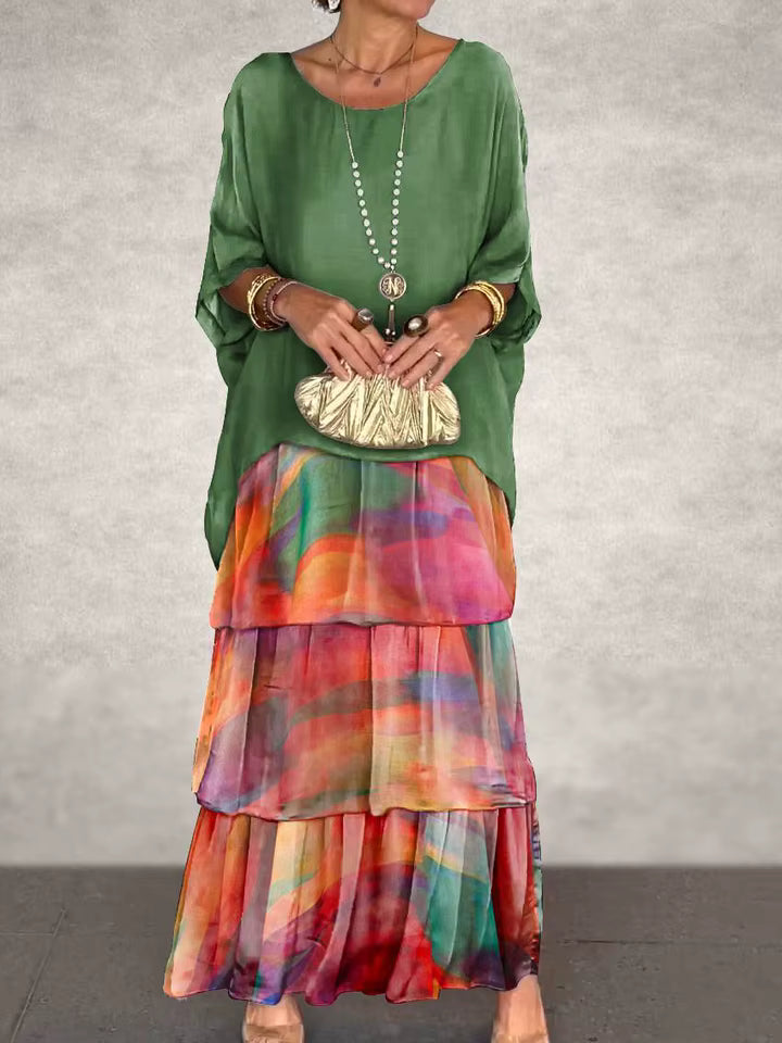 Nora – Flowing Maxi Dress with Layered Effect