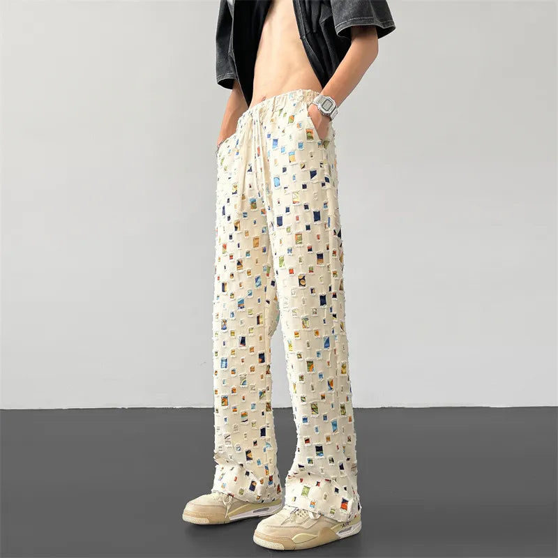 Ripped Patchwork Trousers