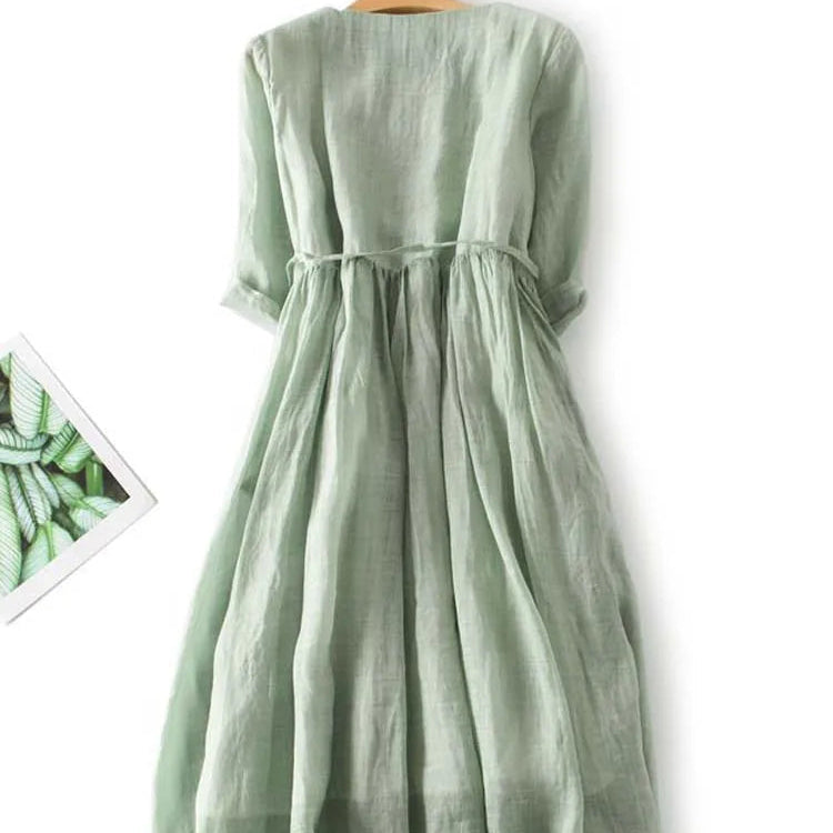 Liza | Long Linen Maxi Dress